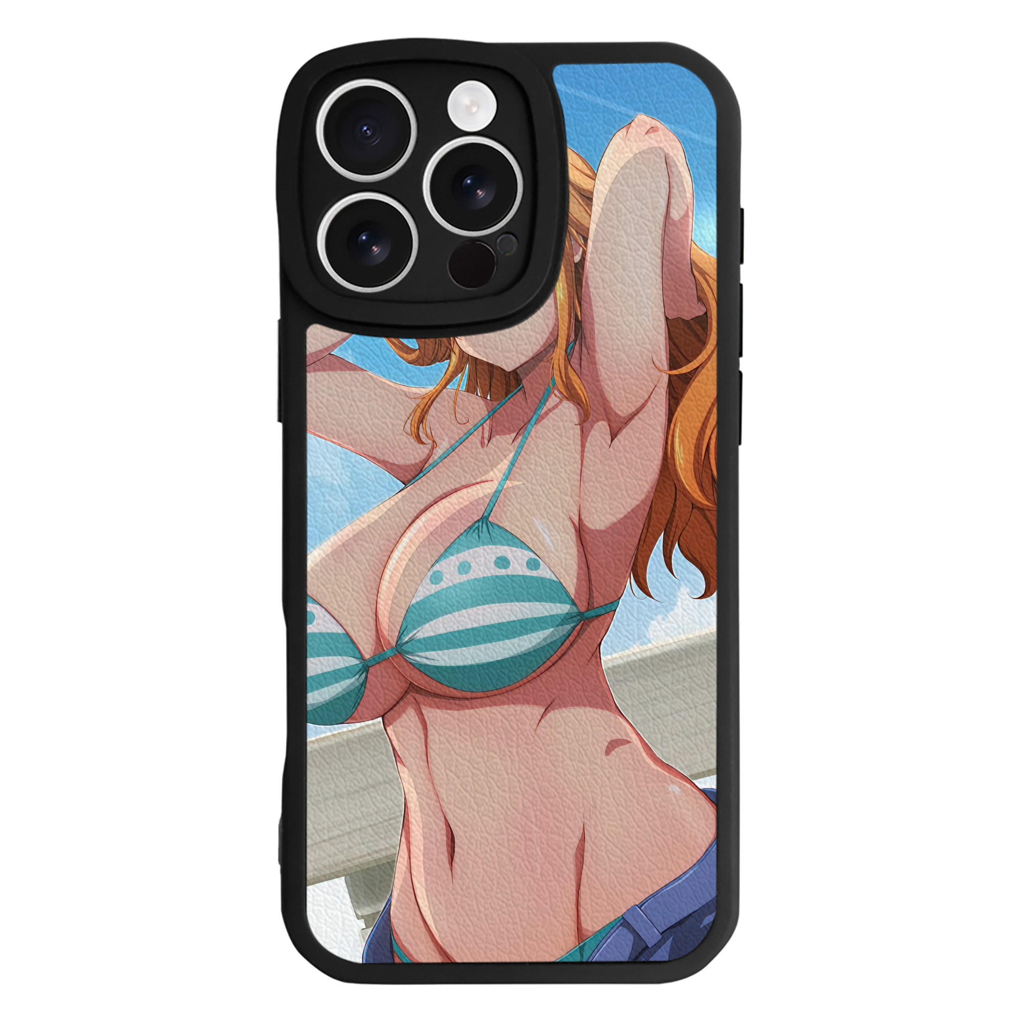 （画像用） ワンピース ONE PIECE 【iPhone 16シリーズ対応】シリコンスマホケース（レザー調） 材質：シリコン